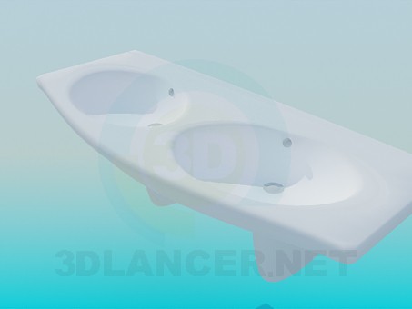 modelo 3D Doble lavabo - escuchar modelo 3D Doble lavabo - escuchar