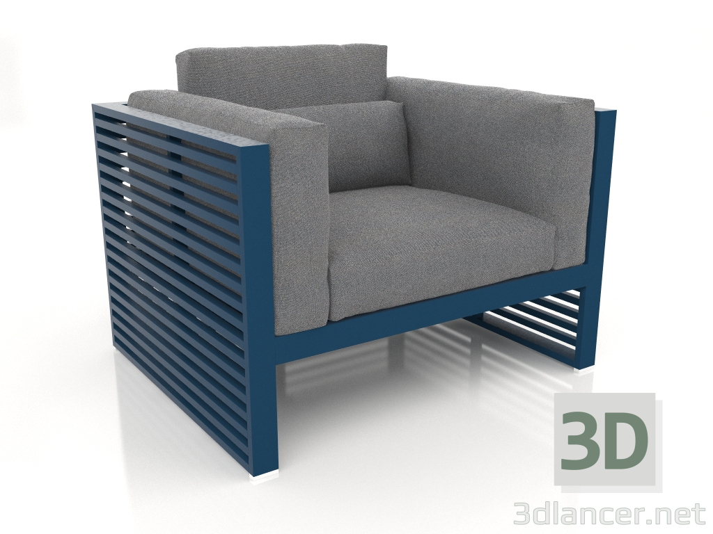 3D modeli Yüksek sırtlı şezlong (Gri mavi) - önizleme