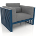 3D Modell Loungesessel mit hoher Rückenlehne (Graublau) - Vorschau
