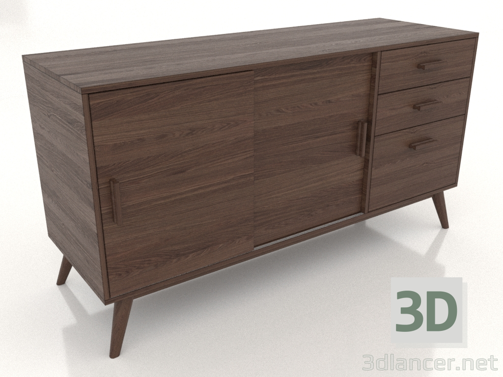 Modelo 3d Cômoda 1 1500x500 mm (nogueira escura) - preview