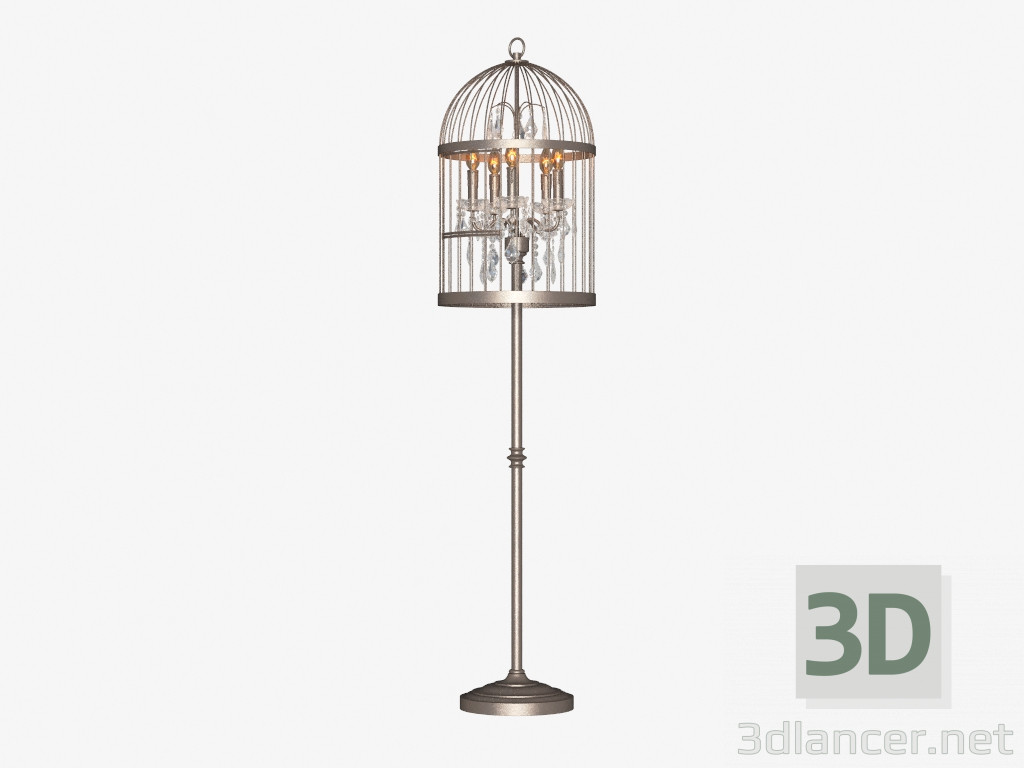 3D Modell Stehleuchte BIRDCAGE CRYSTAL FLOOR LAMP (FL008-5-ABG) - Vorschau