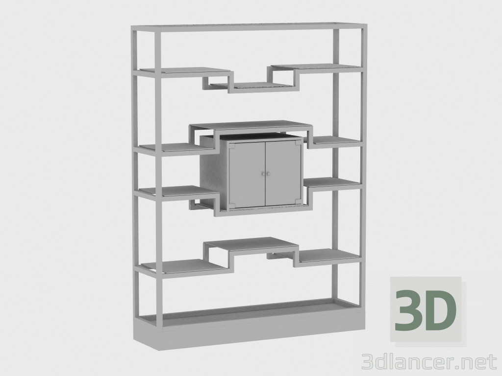 modello 3D Rack con vetrina LIBRERIA ETRURIA CONTENITORE Y736 (150Х40ХН202) - anteprima