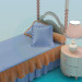3d model Baby bed with a roof - preview