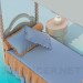 3D modeli Bebek yatağı bir çatı ile - önizleme