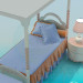 3d модель Дитяче ліжко з дахом – превью