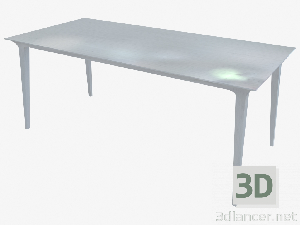 3d model Mesa de comedor (fresno lacado blanco 90x180) - vista previa