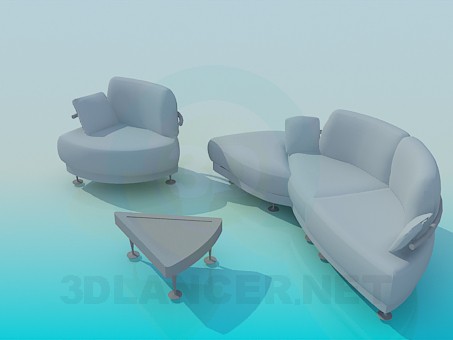 modelo 3D Un conjunto de muebles tapizados - escuchar modelo 3D Un conjunto de muebles tapizados - escuchar