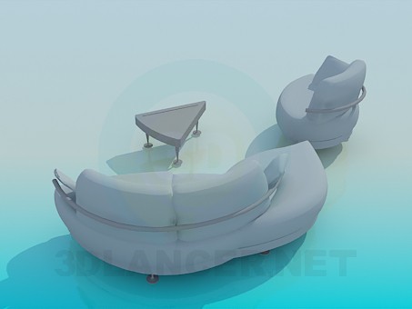 modelo 3D Un conjunto de muebles tapizados - escuchar modelo 3D Un conjunto de muebles tapizados - escuchar