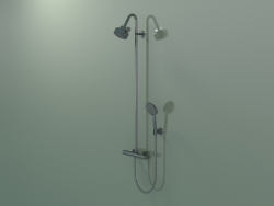 Shower pipe with thermostat and 3jet overhead shower (34640340)