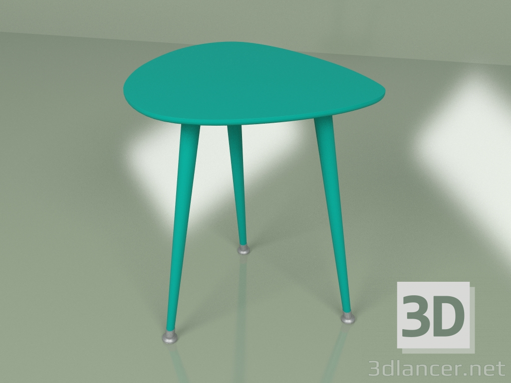 3d модель Приставной стол Капля монохром (бирюзовый) – превью