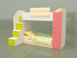 Ліжко двоярусне дитяче (2 ящики) ліве