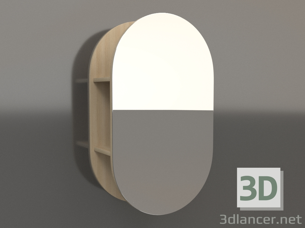 3D Modell Spiegel ZL 20 (450x205x750, Holz weiß) - Vorschau