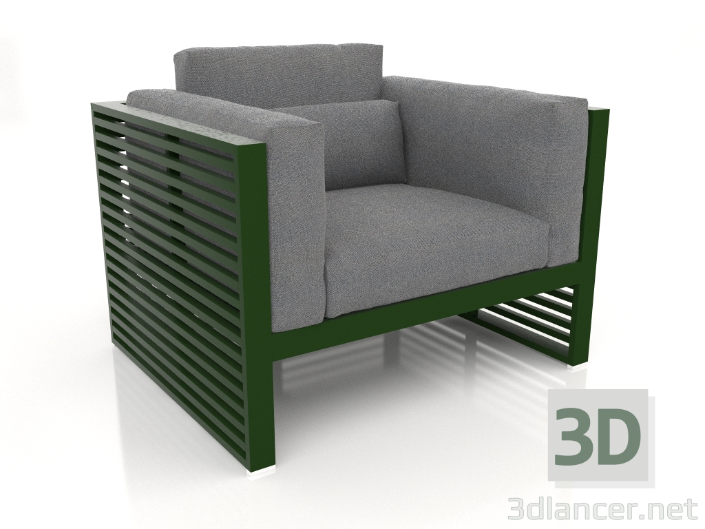 3 डी मॉडल ऊँची पीठ वाली लाउंज कुर्सी (बोतल हरी) - पूर्वावलोकन