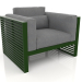 3d model Lounge chair with a high back (Bottle green) - preview