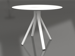 Sütun ayaklı yuvarlak yemek masası Ø90 (Beyaz)