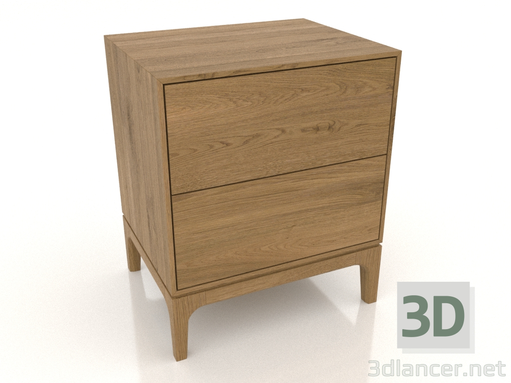 3d model Bedside table FARGO 2 drawers (natural oak) - preview 3d model Bedside table FARGO 2 drawers (natural oak) - preview