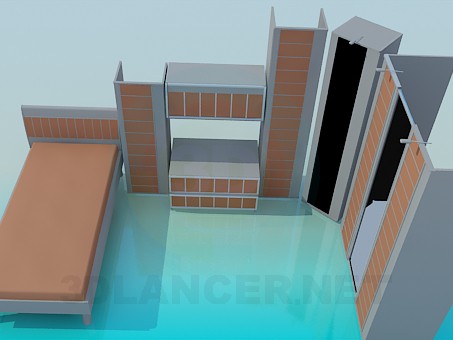 3d model The furniture in the bedroom - preview 3d model The furniture in the bedroom - preview
