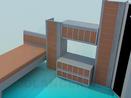 3d model The furniture in the bedroom - preview 3d model The furniture in the bedroom - preview