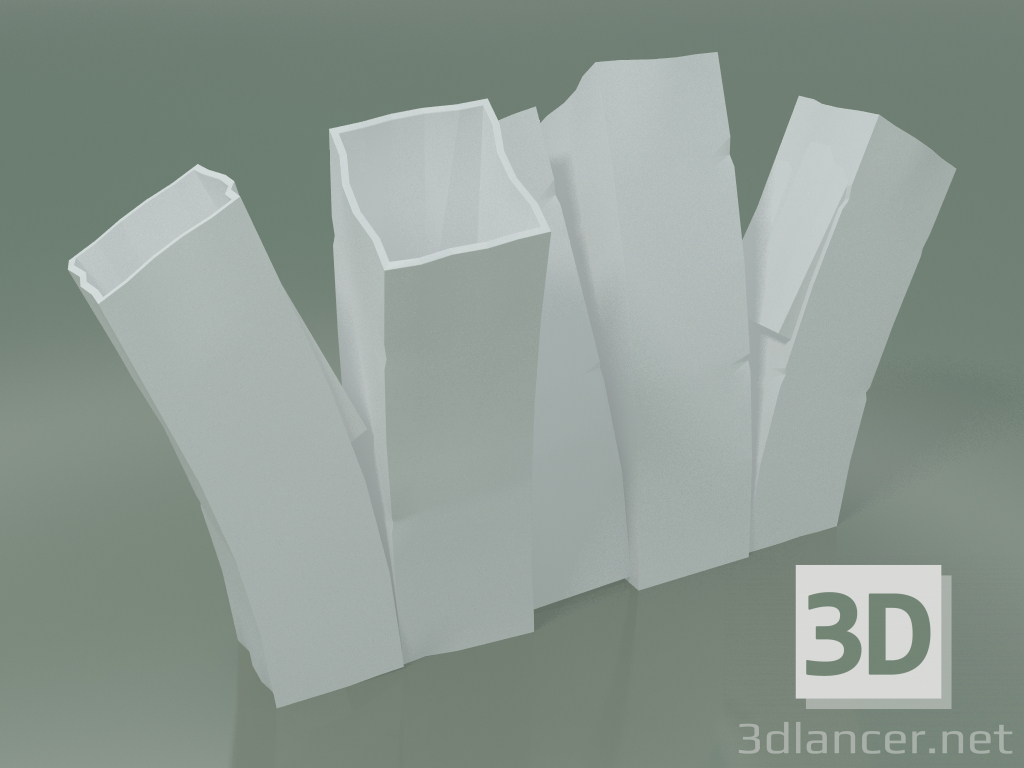 modello 3D Vase Skyline Up (H 35cm, Bianco) - anteprima