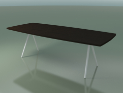 Table en forme de savon 5434 (H 74 - 100x240 cm, pieds 150 °, plaqué L21 wengé, V12)