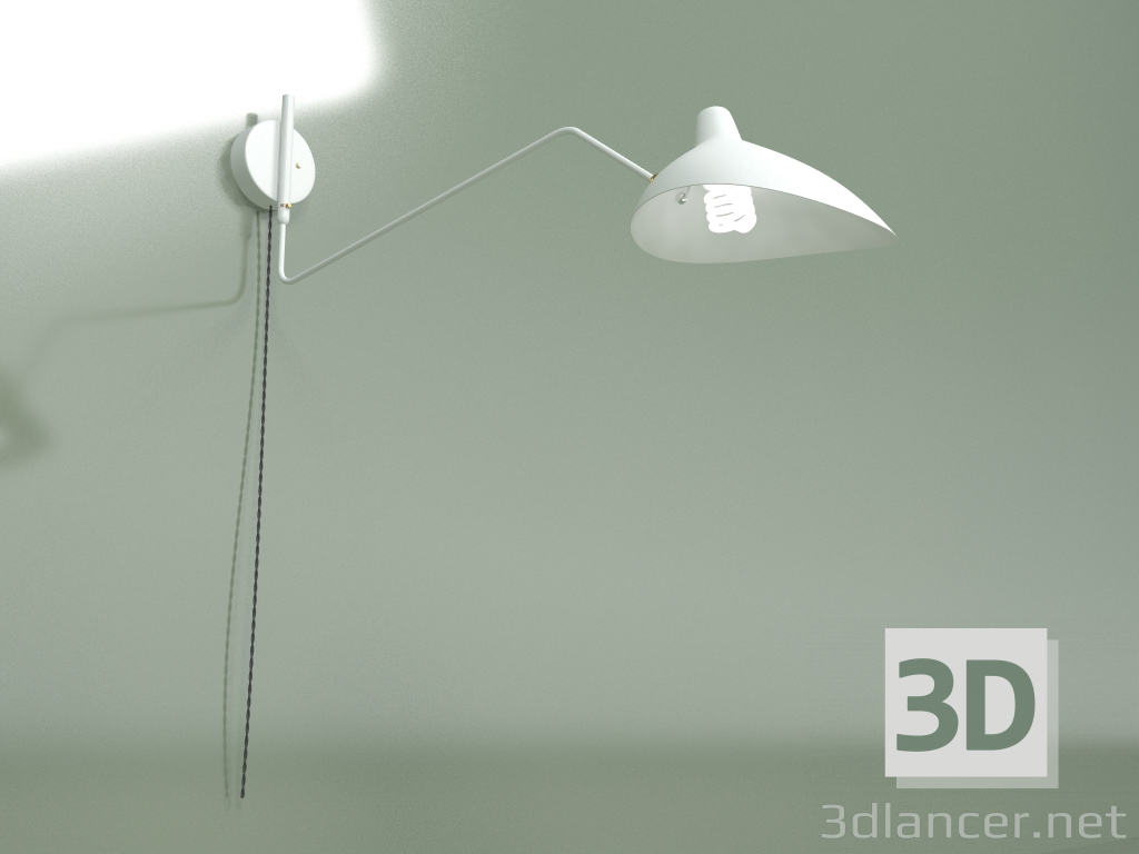modèle 3D Applique Applique Mouille 1 lampe 1 (blanc) - preview
