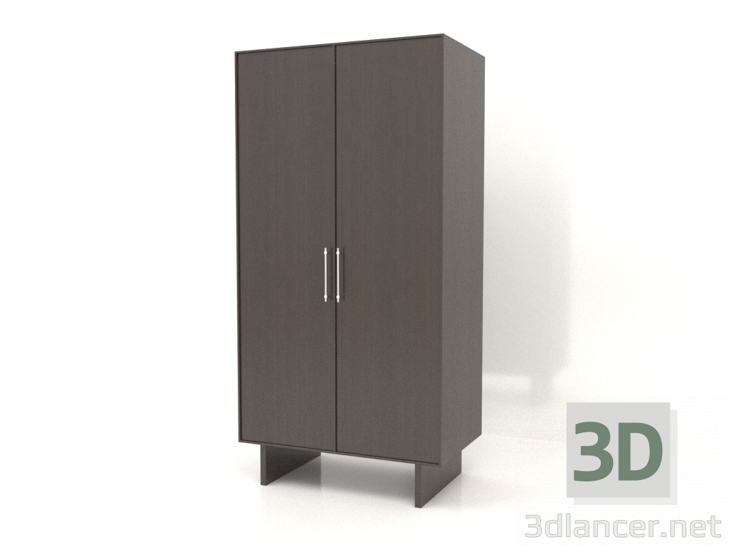 3 डी मॉडल अलमारी डब्ल्यू 02 (1000x600x2000, लकड़ी का भूरा) - पूर्वावलोकन