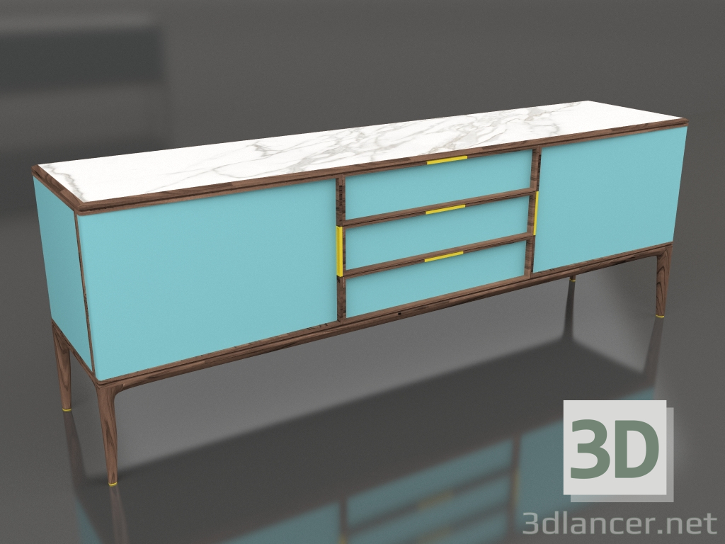 modèle 3D Buffet Oblique buffet 3 tiroirs - preview
