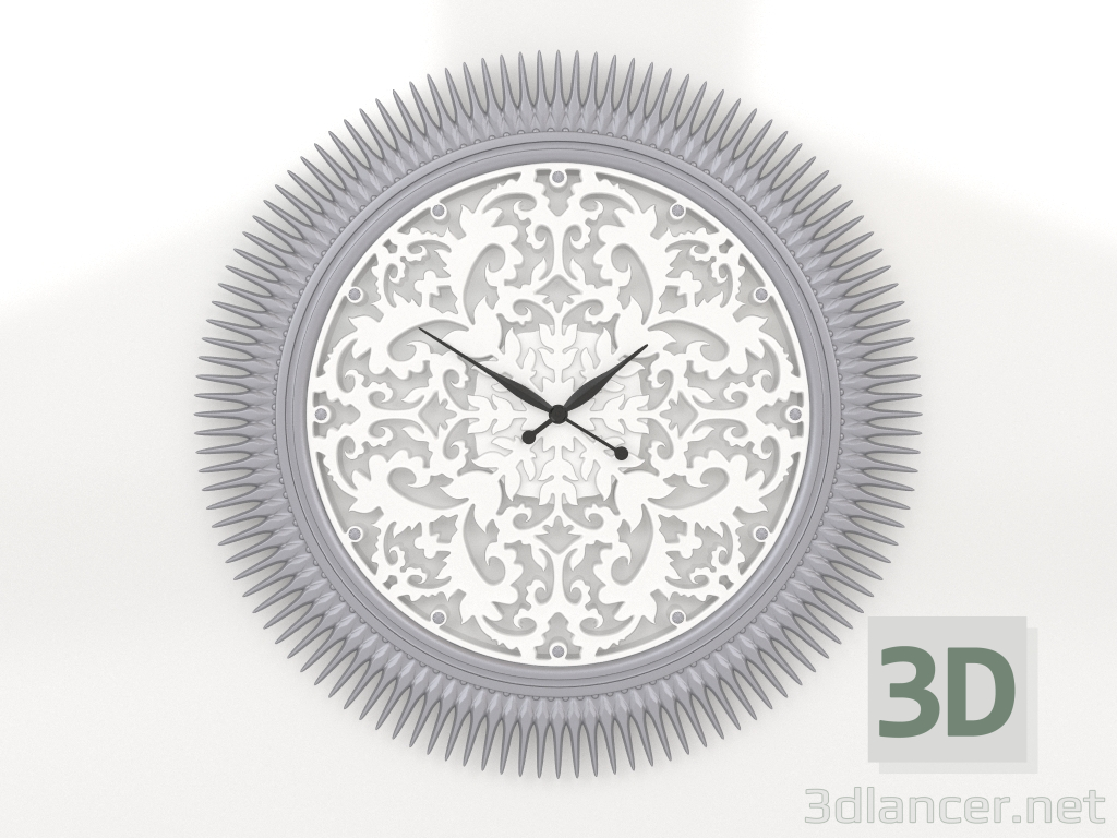 3d model Wall clock ARROW (silver) - preview