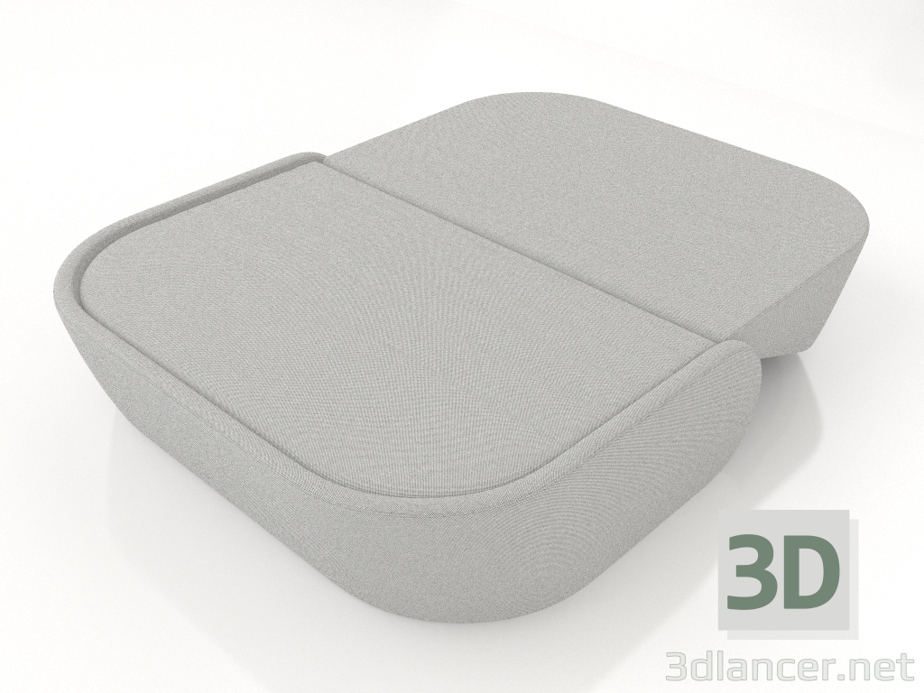 3d model Sofá-cama para 2 personas (desplegado) - vista previa