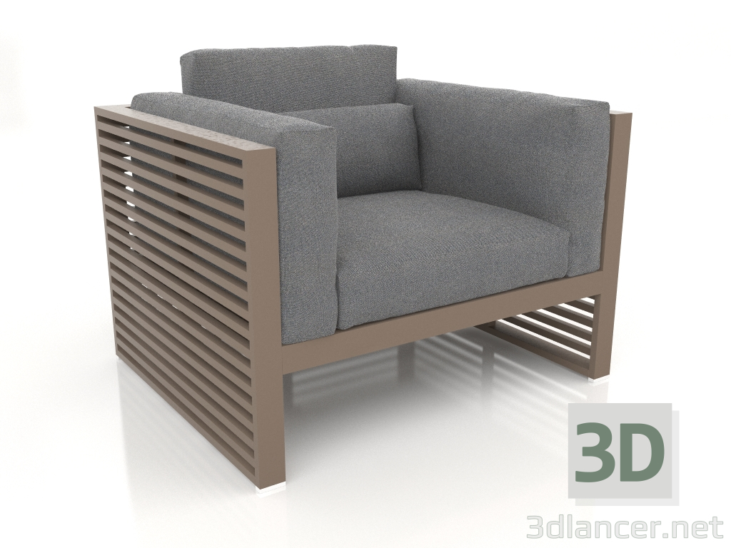 3D Modell Loungesessel mit hoher Rückenlehne (Bronze) - Vorschau