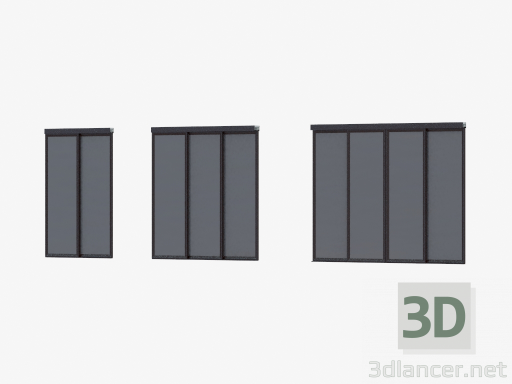 3d model Partición entre cuartos de A6 (vidrio marrón oscuro de plata oscura) - vista previa
