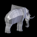 3d Слон low poly модель купить - ракурс