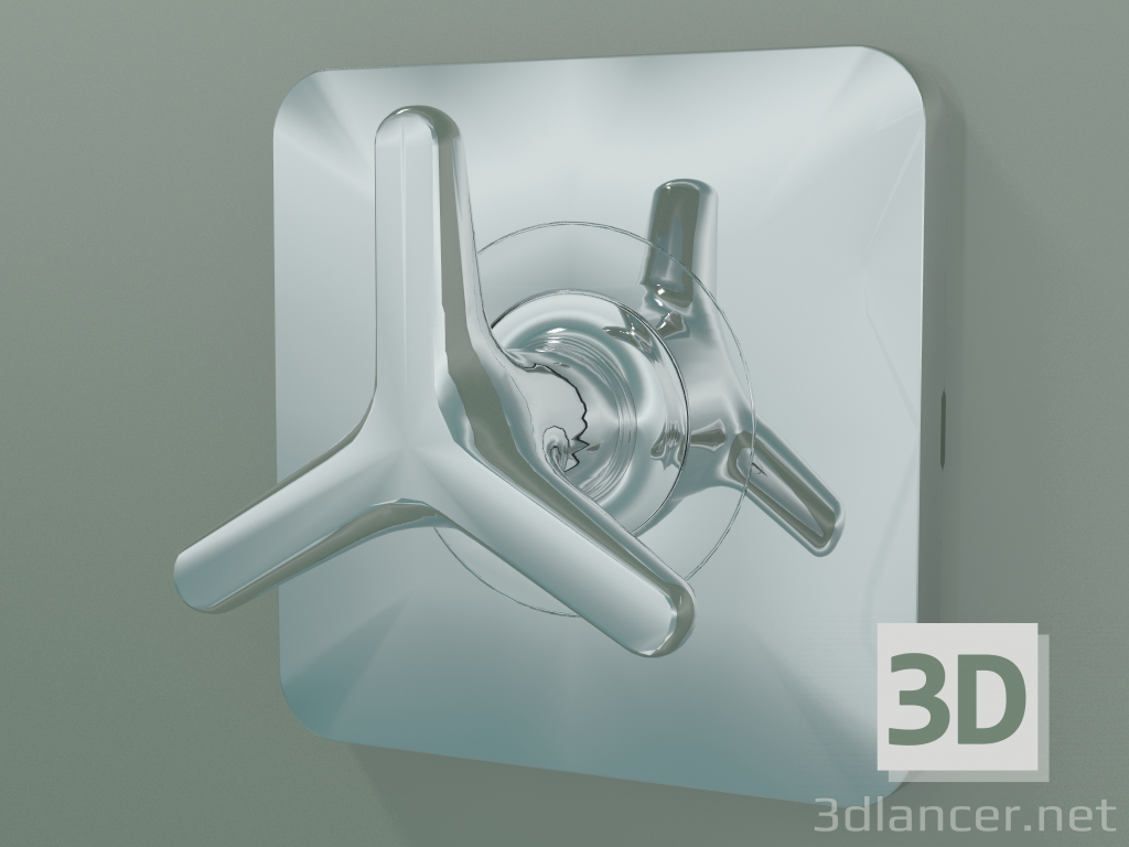 3d model Shut-off valve with star handle for concealed installation (34980000) - preview