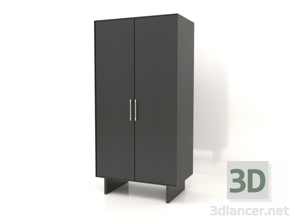 3D modeli Gardırop W 02 (1000x600x2000, ahşap siyah) - önizleme