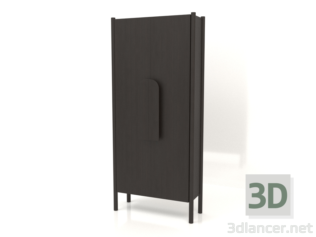 3D Modell Garderobe mit kurzen Griffen B 01 (800x300x1800, Holzbraun dunkel) - Vorschau