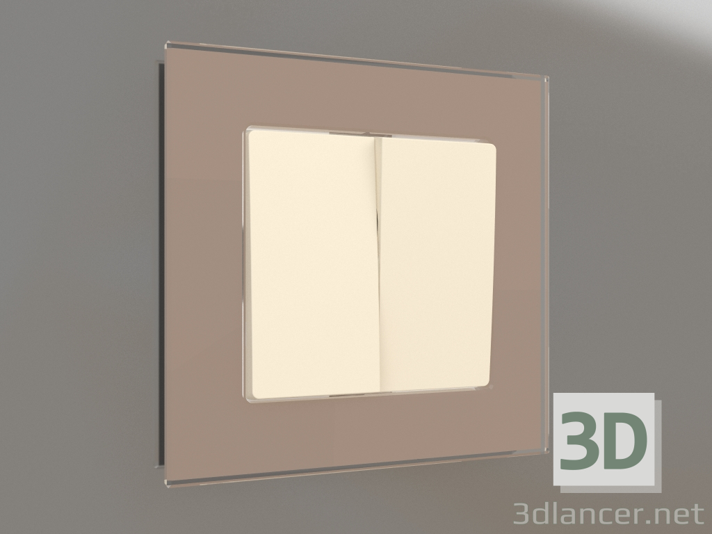 modèle 3D Interrupteur à deux gangs (ivoire mat) - preview