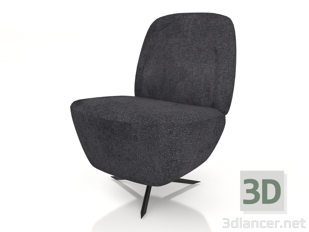 modello 3D Poltrona lounge Dusk (grigio scuro) - anteprima