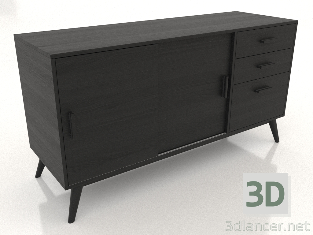 Modelo 3d Cômoda 1 1500x500 mm (preto RAL 9005) - preview