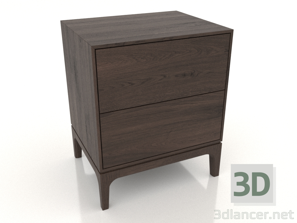 3d model Bedside table FARGO 2 drawers (dark oak) - preview 3d model Bedside table FARGO 2 drawers (dark oak) - preview