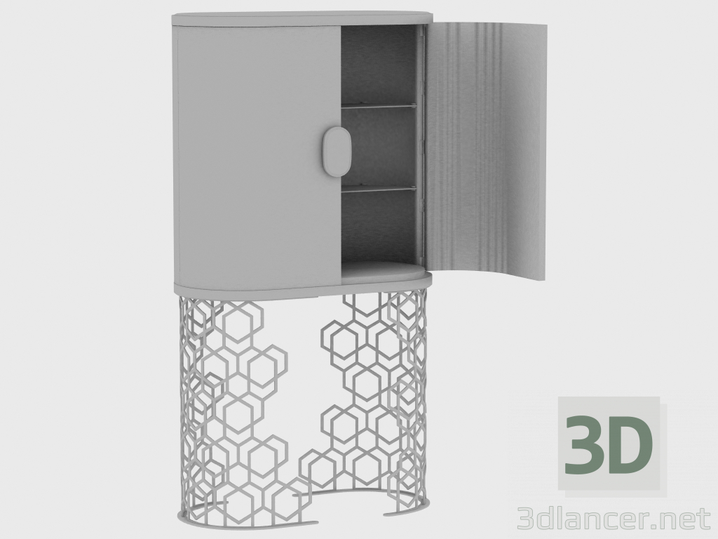 3D Modell MINIBEVERLY MINI BAR CABINET GLATT (80x45xH165) - Vorschau