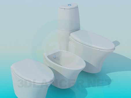 3d model A set of sanitaryware - preview 3d model A set of sanitaryware - preview