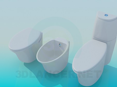 3d model A set of sanitaryware - preview 3d model A set of sanitaryware - preview