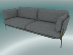 Sofa Sofa (LN3.2, 84x220 H 75cm, Bronzierte Beine, Hot Madison 724)