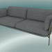 3D Modell Sofa Sofa (LN3.2, 84x220 H 75cm, Bronzierte Beine, Hot Madison 724) - Vorschau