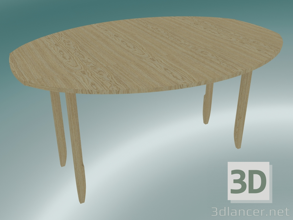 Modelo 3d Mesa de jantar desdobrável (Light Oak) - preview