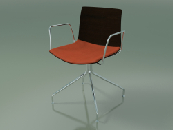 Chair 0455 (swivel, with armrests, with seat cushion, wenge)
