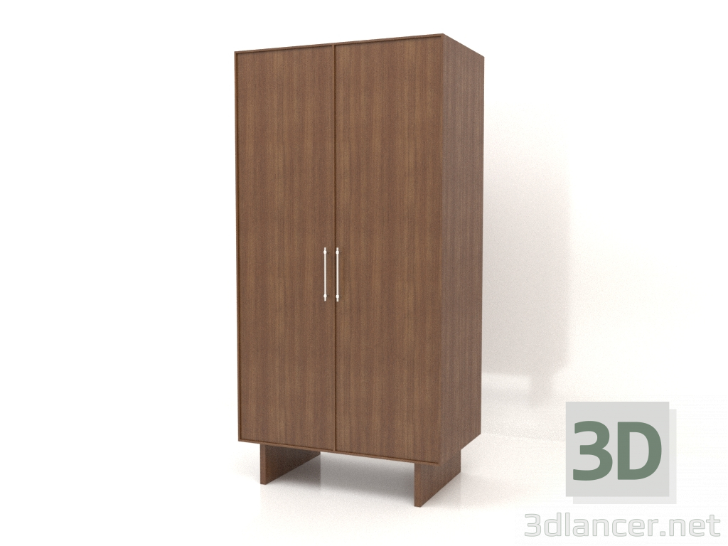 3 डी मॉडल अलमारी डब्ल्यू 02 (1000x600x2000, लकड़ी की भूरी रोशनी) - पूर्वावलोकन