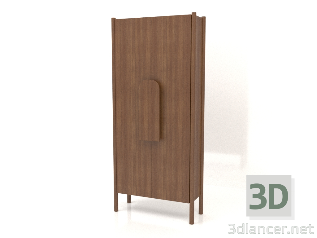 3D Modell Garderobe mit kurzen Griffen B 01 (800x300x1800, Holzbraun hell) - Vorschau