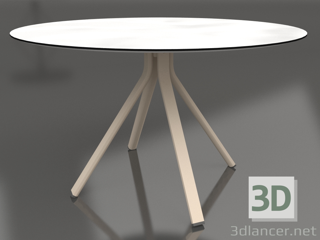 modello 3D Tavolo da pranzo rotondo su gamba colonna Ø120 (Sabbia) - anteprima