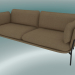 3D Modell Sofa Sofa (LN3.2, 84 x 220 H 75 cm, warme schwarze Beine, Hot Madison 495) - Vorschau